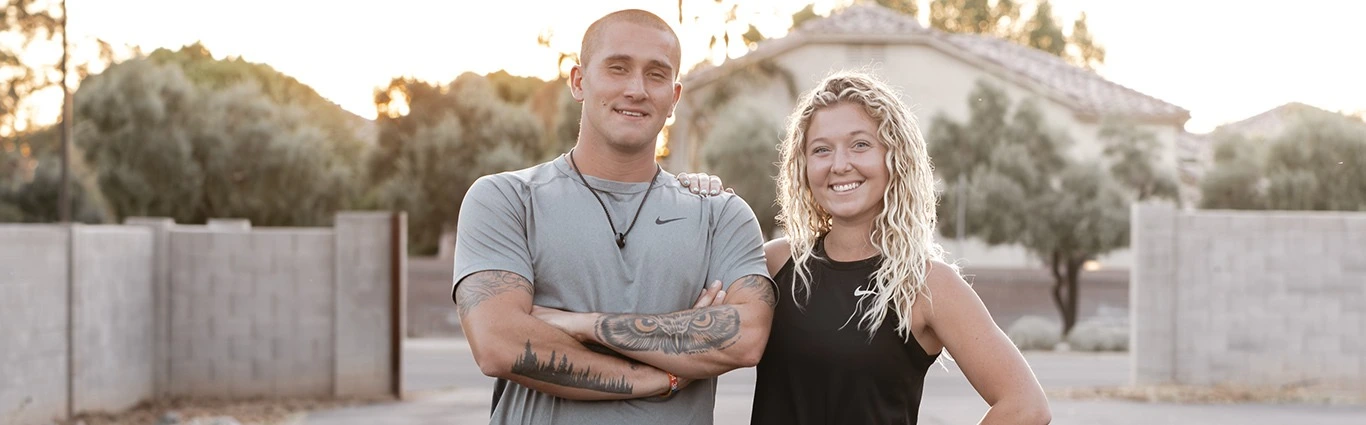 Founders of Kenzie’s Kids standing outside, representing luxury in-home fitness and mobile personal training for families