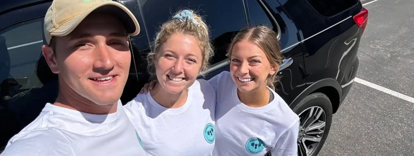 Kenzie’s Kids mobile personal training team arriving for an in-home family fitness session